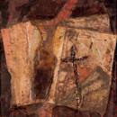 БОРУХ (ШТЕЙНБЕРГ) БОРИС АРКАДЬЕВИЧ,"Евангелие от Луки",1969г.,ДСП, металл, бумага, сетка.темпера, р.80х54с.Собрание ГРМ