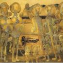 Художник ЖАРКИХ ЮРИЙ АЛЕКСАНДРОВИЧ,"Купание Христа",1973г., х., нитрокраска, 79х95см.